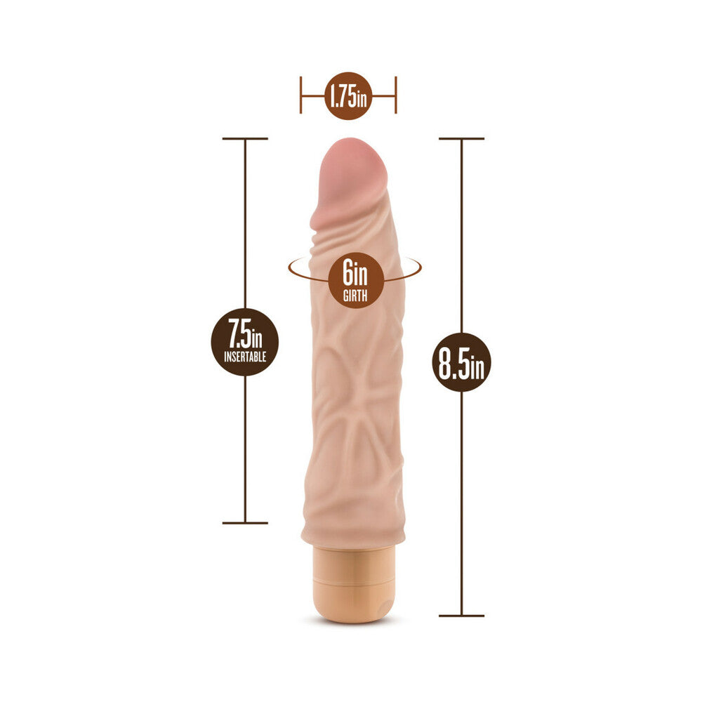 Blush Dr. Skin Vibe 10 Realistic 8.5 in. Vibrating Dildo Beige