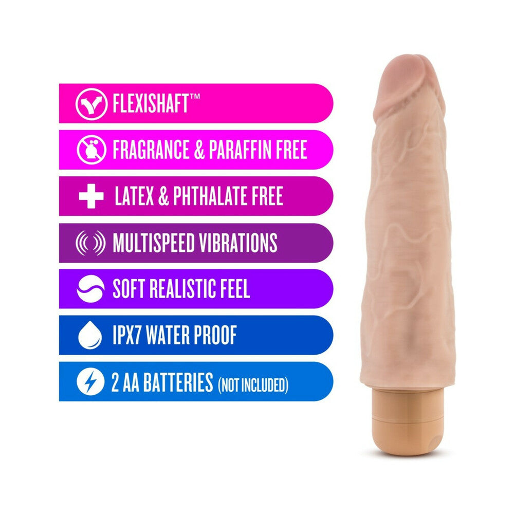 Blush Dr. Skin Vibe 14 Realistic 8 in. Vibrating Dildo Beige