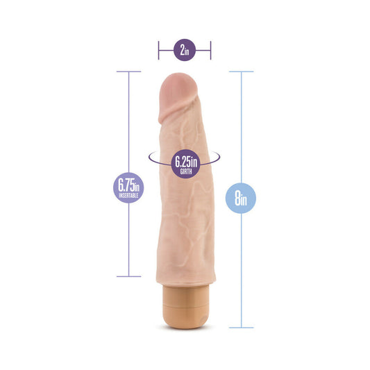 Blush Dr. Skin Vibe 14 Realistic 8 in. Vibrating Dildo Beige