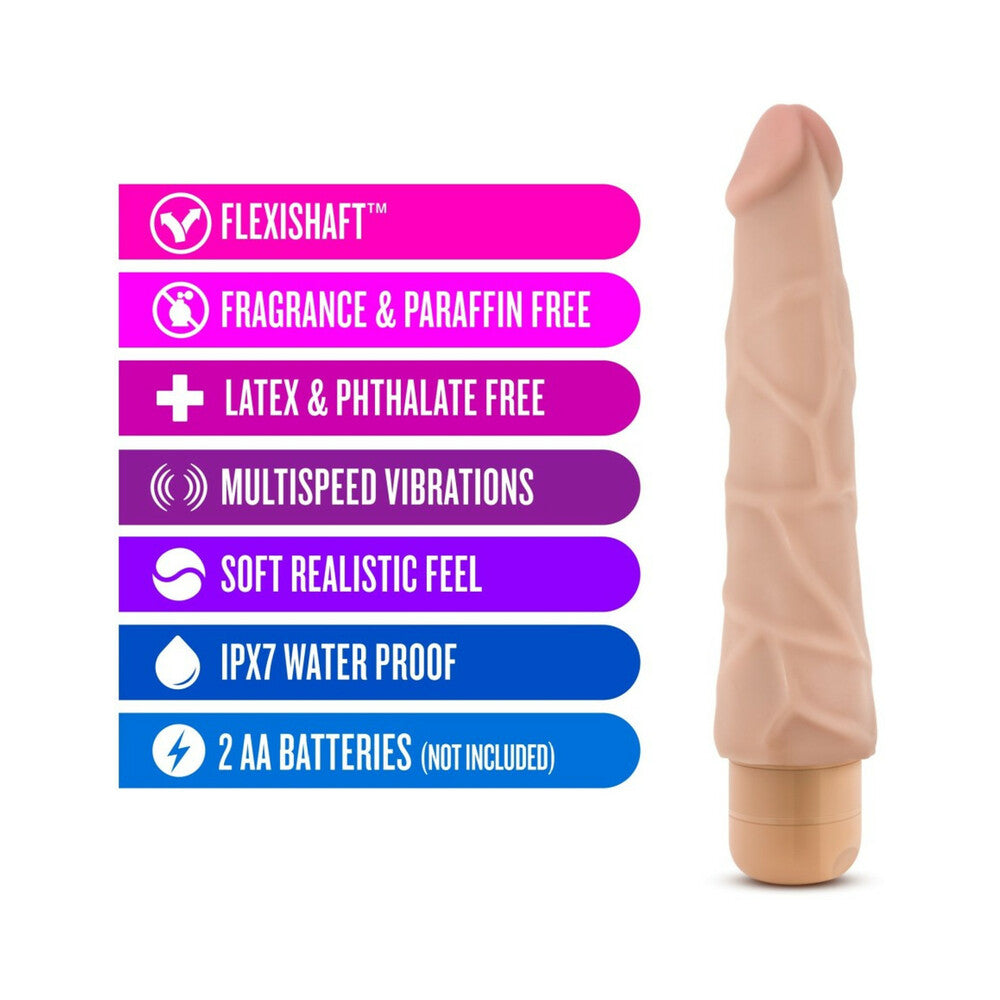 Blush Dr. Skin Vibe 1 Realistic 9 in. Vibrating Dildo Beige