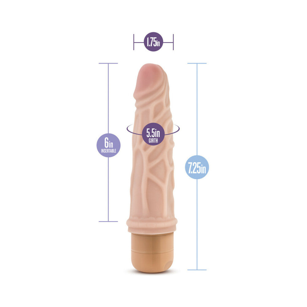 Blush Dr. Skin Vibe 3 Realistic 7.25 in. Vibrating Dildo Beige