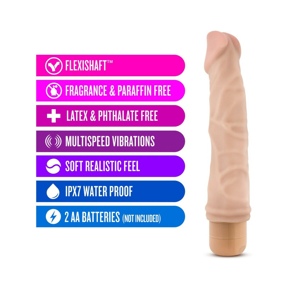 Blush Dr. Skin Vibe 6 Realistic 8.75 in. Vibrating Dildo Beige