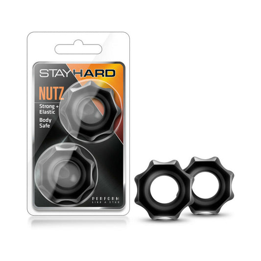 Blush Stay Hard Nutz Cockring 2-Pack Black