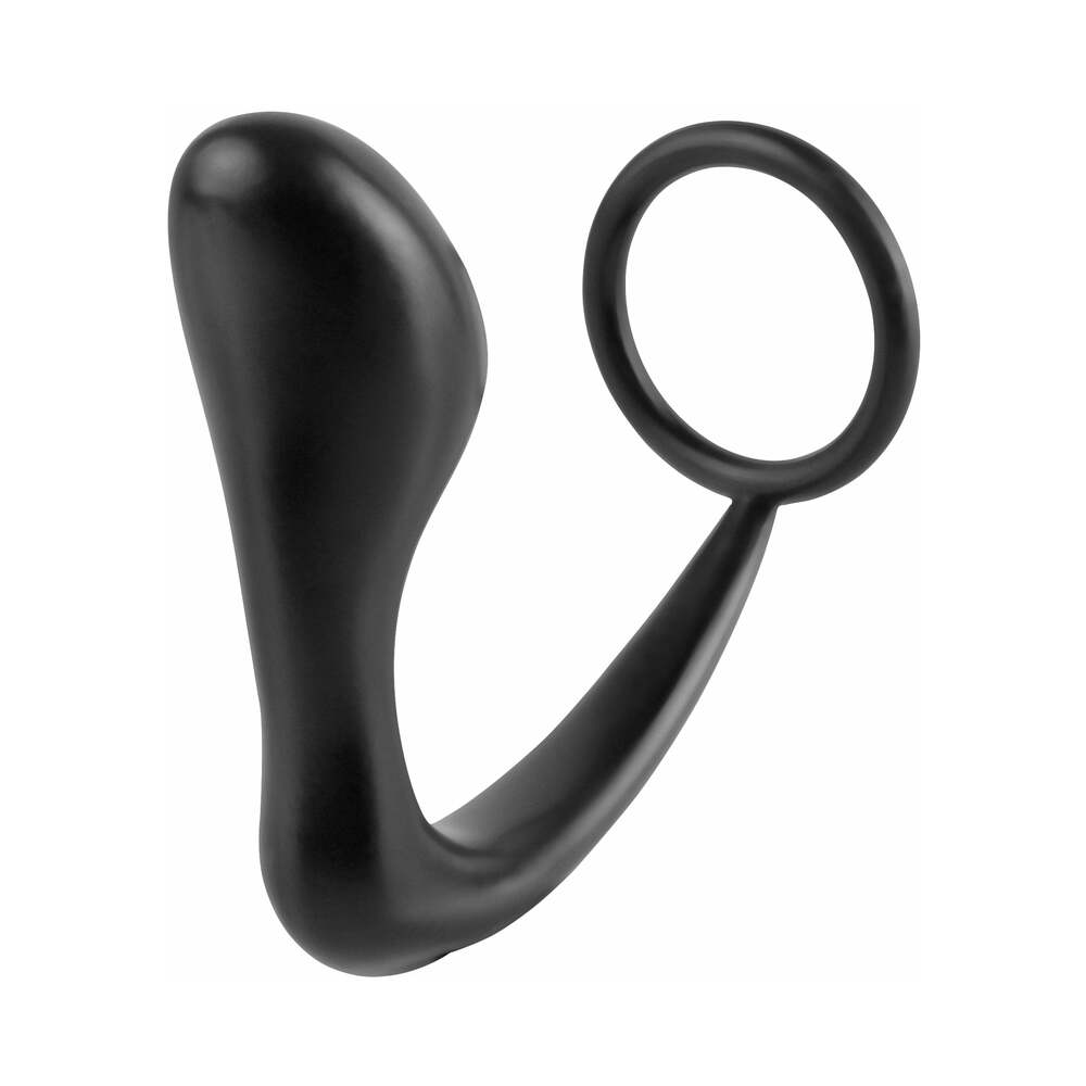 Anal Fantasy Collection Silicone Ass-Gasm Cockring Plug Black