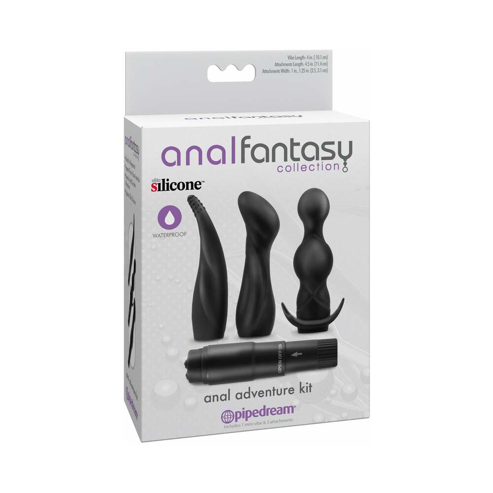 Pipedream Anal Fantasy Collection 4-Piece Silicone Anal Adventure Kit Black