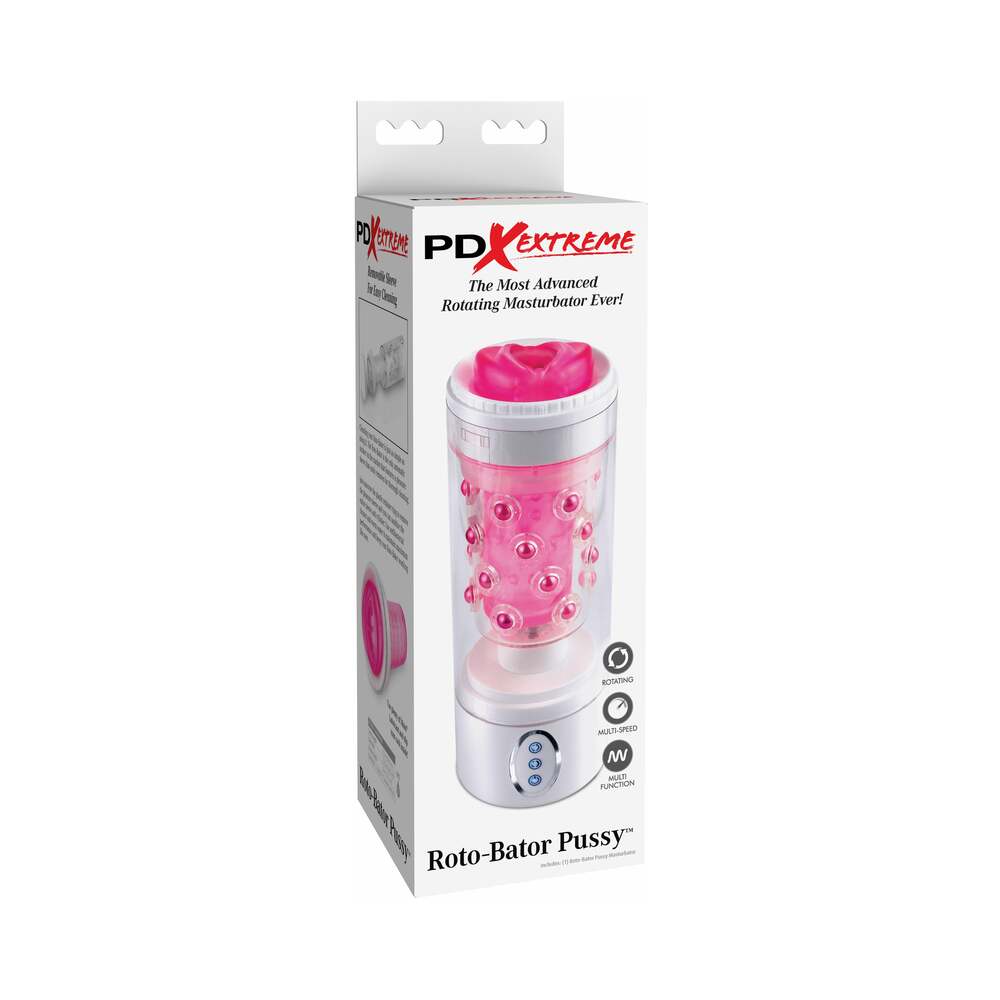 PDX Roto-Bator Pussy Rotating Masturbator Clear/Pink