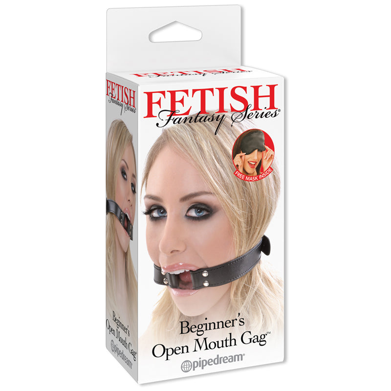 Pipedream Fetish Fantasy Series Adjustable Beginner's Open Mouth Gag Black