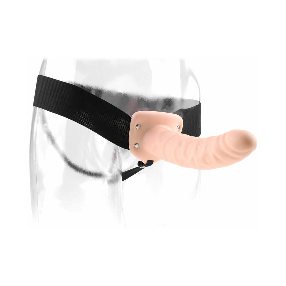 Fetish Fantasy Series 8 in. Hollow Strap-On Beige/Black