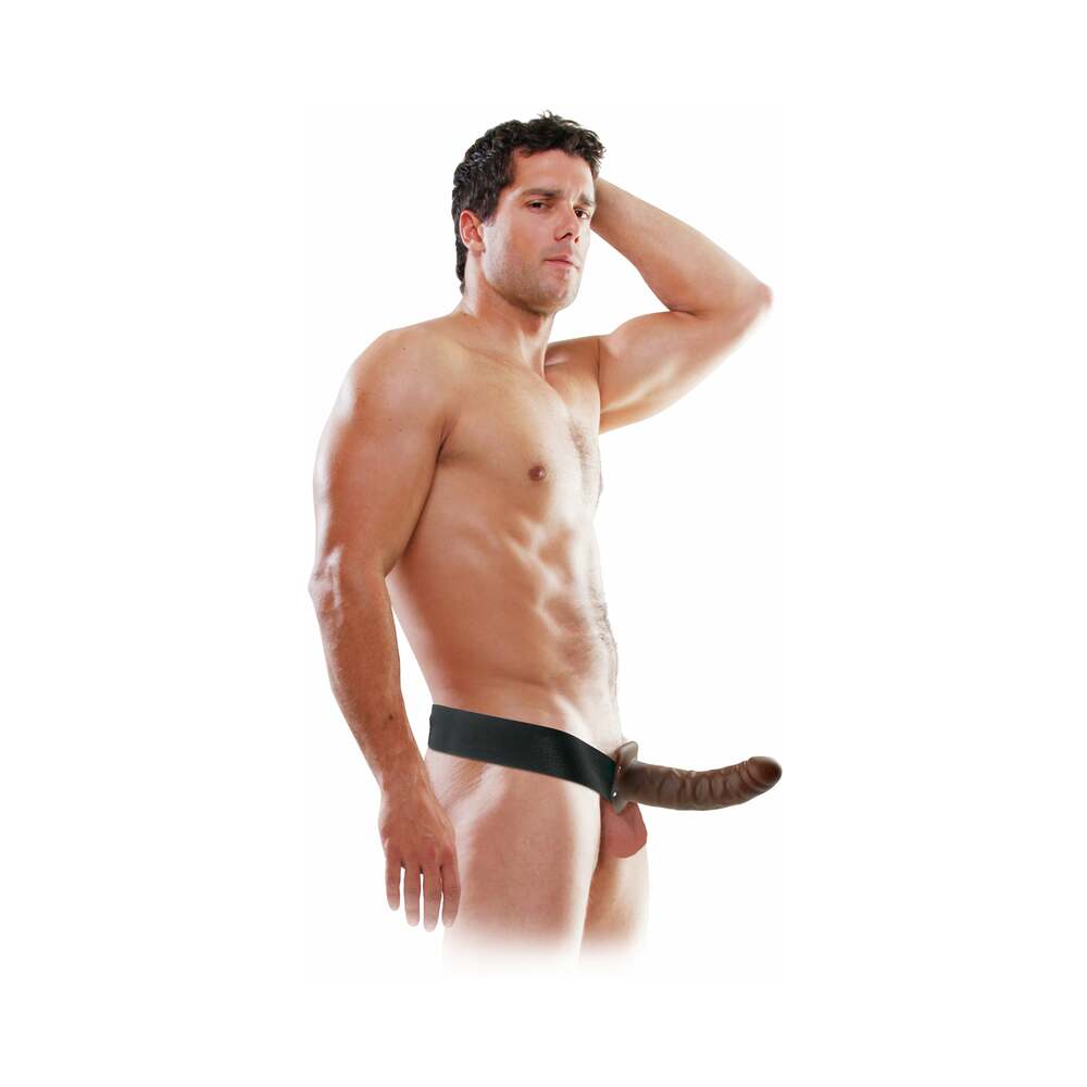 Fetish Fantasy Series 8 in. Hollow Strap-On Brown/Black