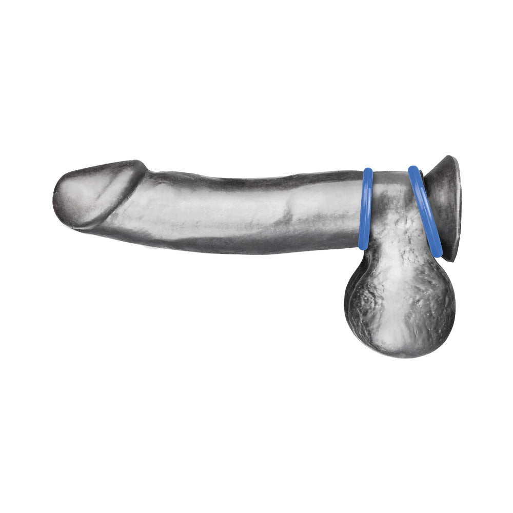 CB Gear 3pc Silicone Cock Ring Set Blue