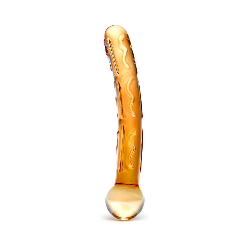 Glas 7.5in Orange Tickler Glass Dildo