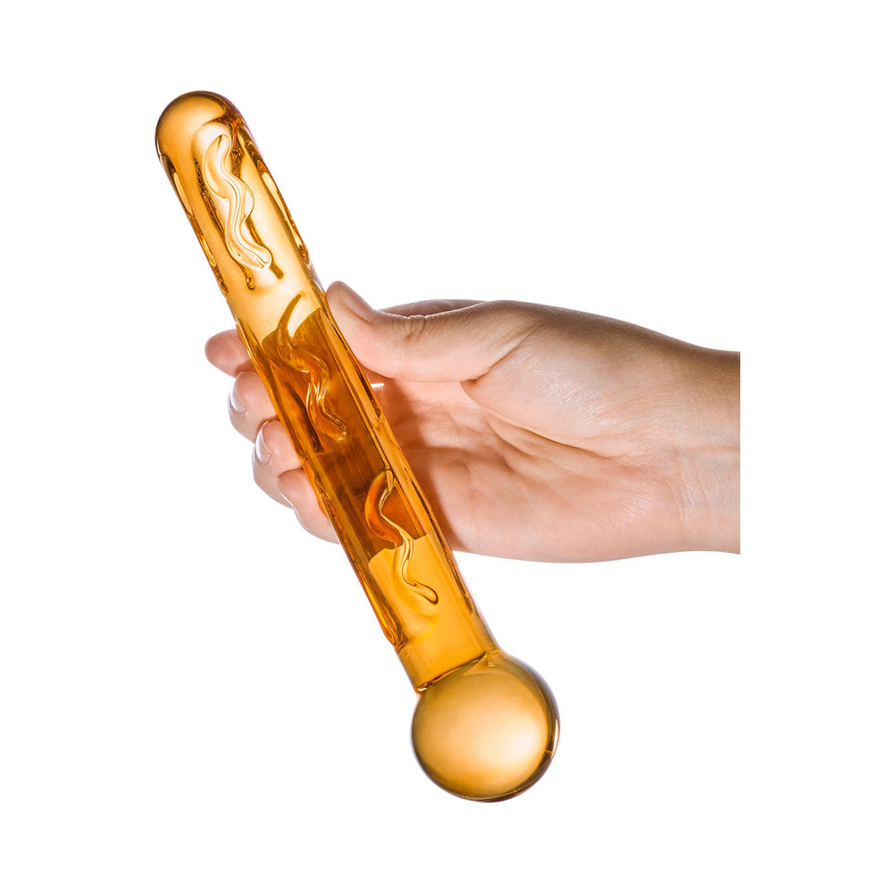 Glas 7.5in Orange Tickler Glass Dildo