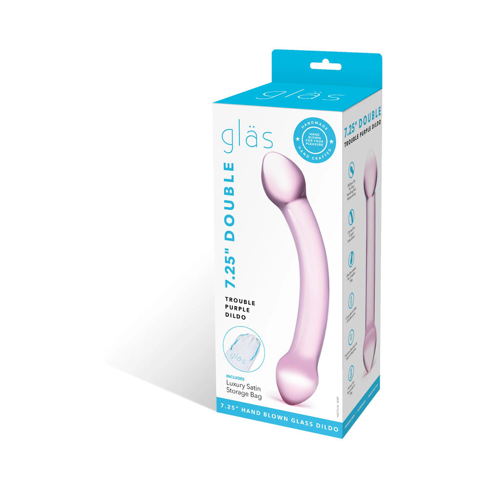 Glas 7.25in Double Trouble Purple Dildo