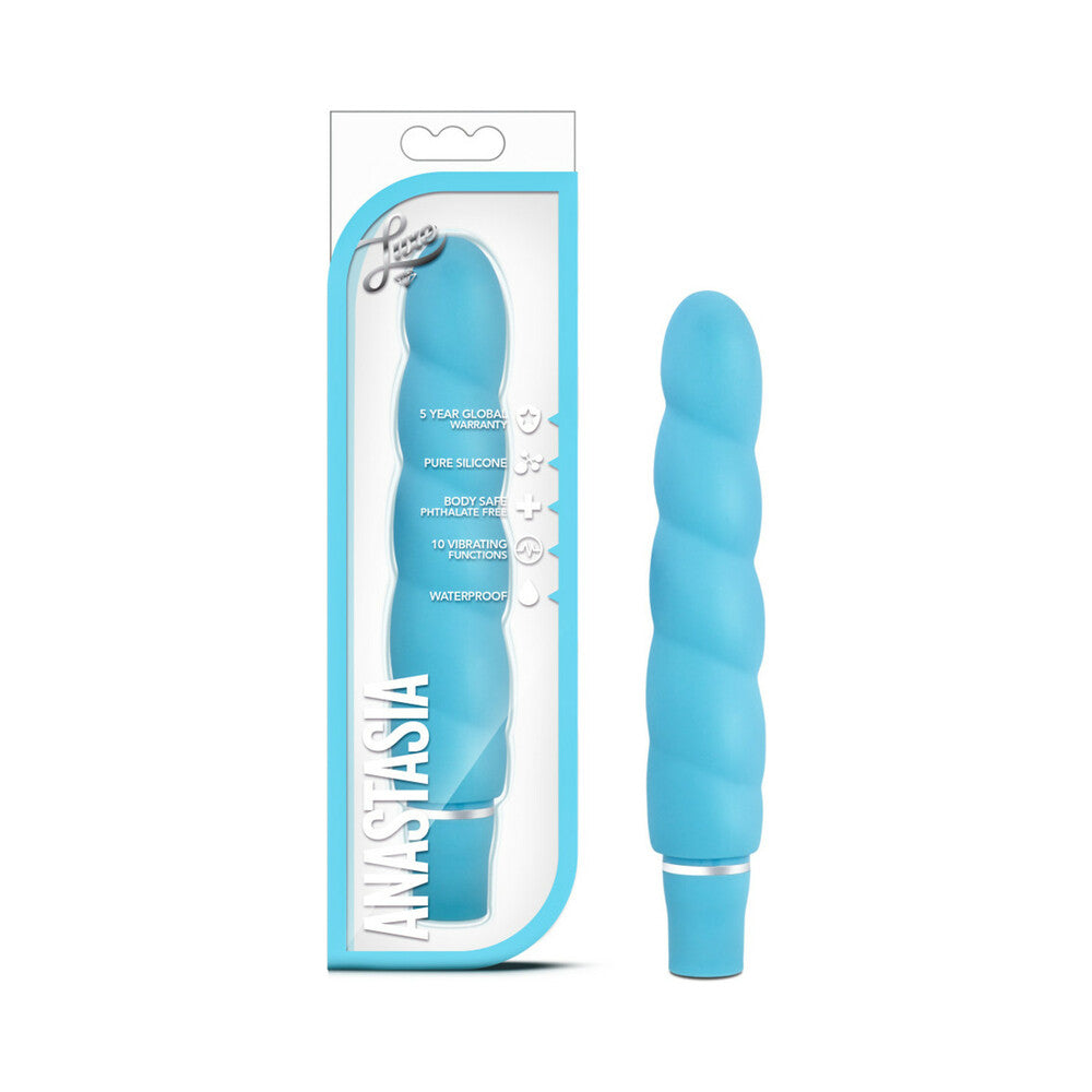 Blush Luxe Anastasia Silicone Slimline Vibrator Aqua