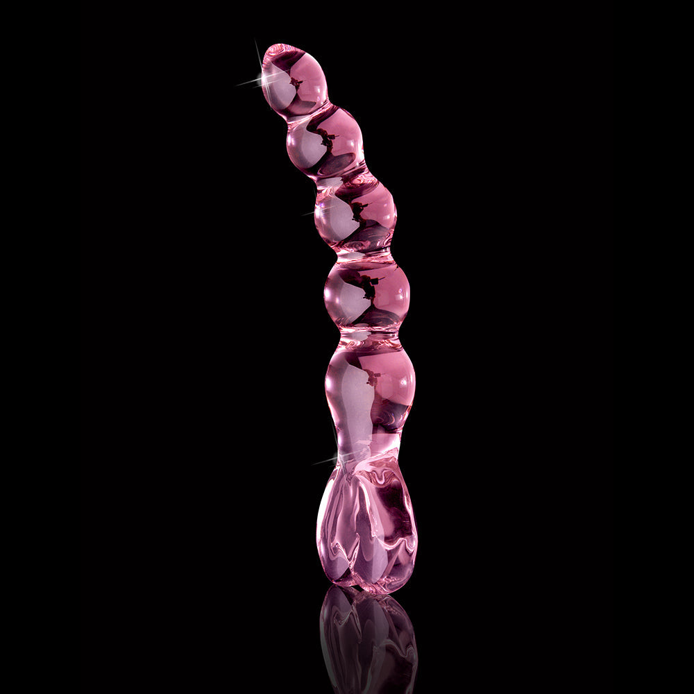 Icicles #43 8in Glass Dildo Heart Pink