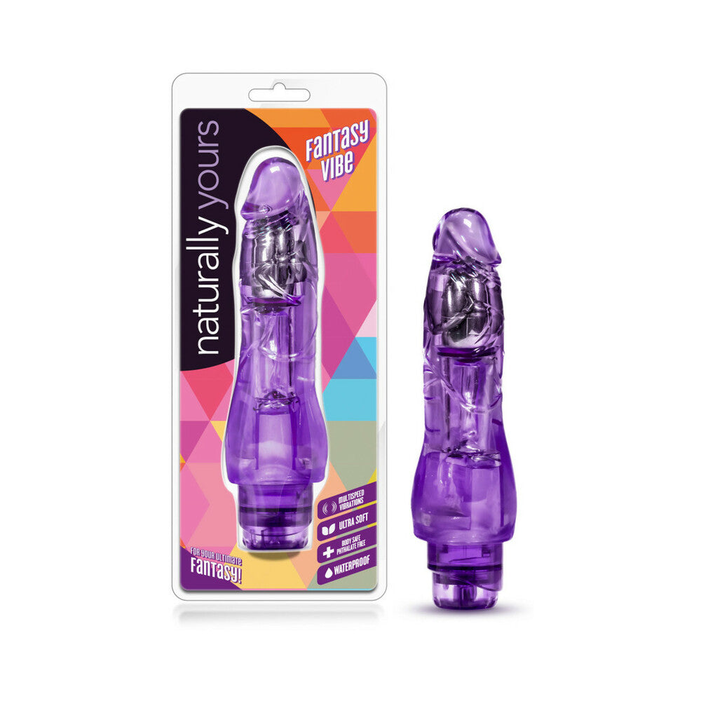 Blush Naturally Yours Fantasy Vibe Realistic 8.5 in. Vibrating Dildo Purple