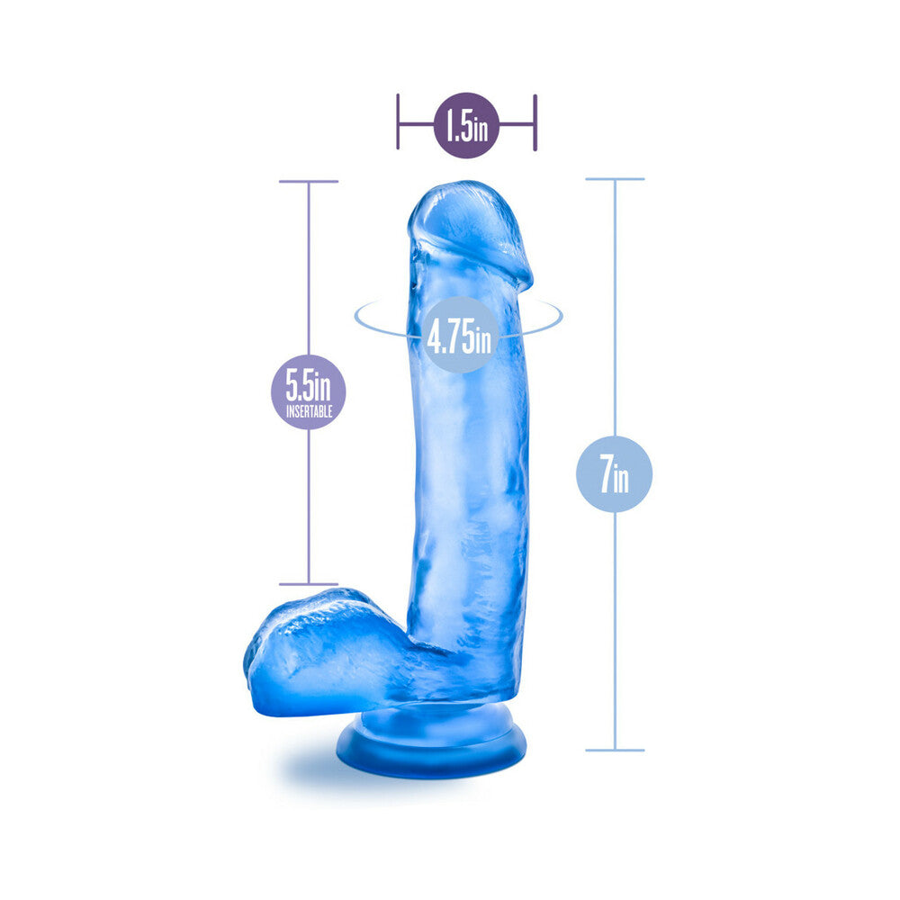 B Yours Sweet 'n Hard 1 Realistic 7 in. Dildo with Balls Blue