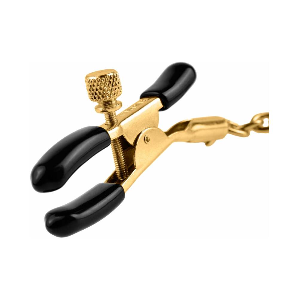 FF Gold Nipple Clamps With Chain Gold