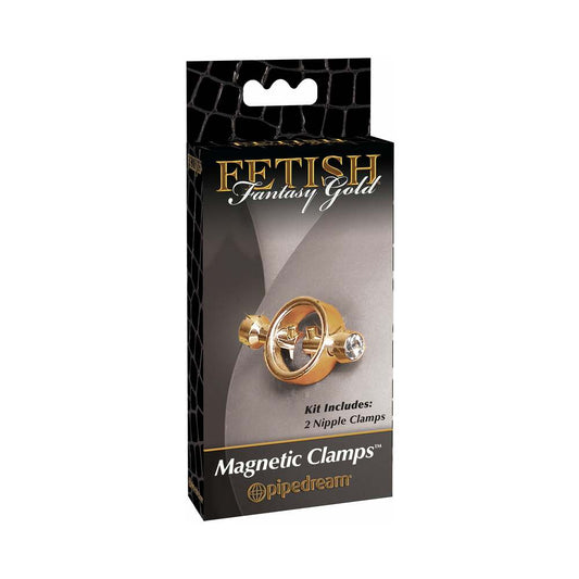 Pipedream Fetish Fantasy Gold Magnetic Nipple Clamps Gold