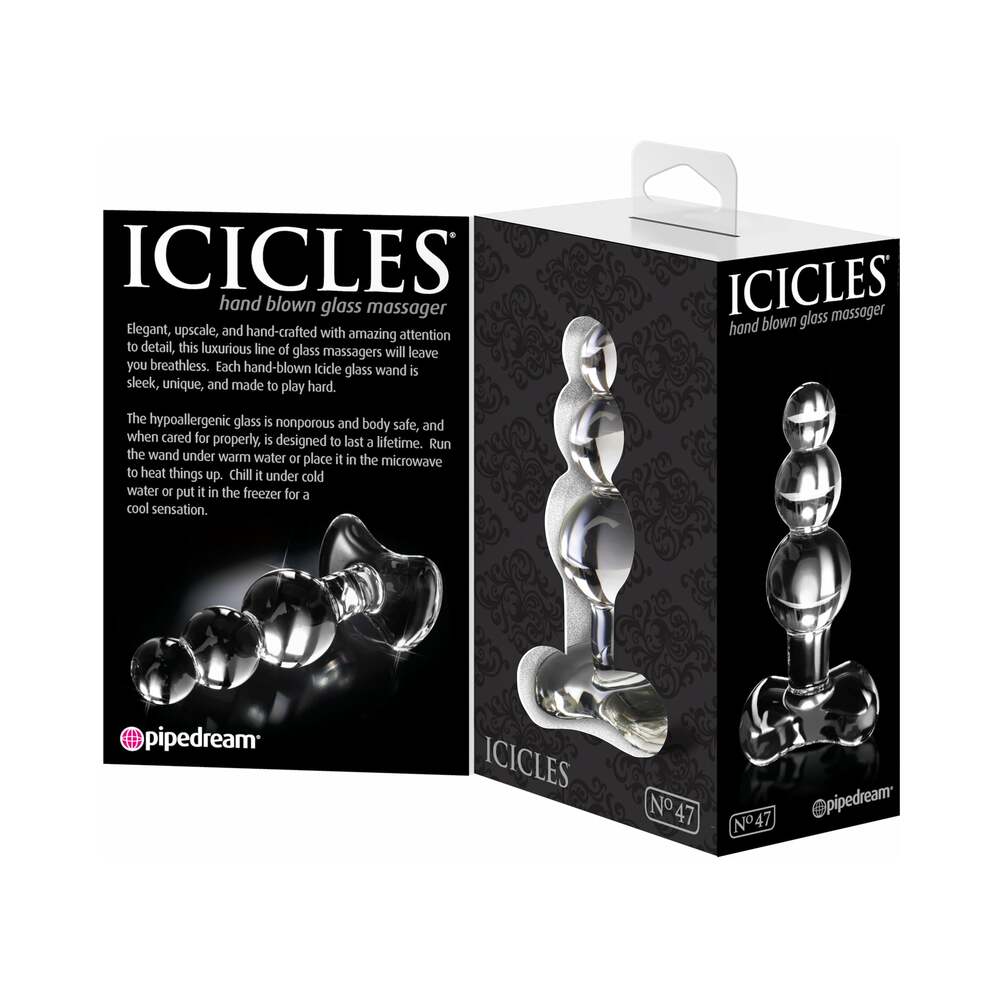 Icicles #47 4in Glass Anal Plug Clear