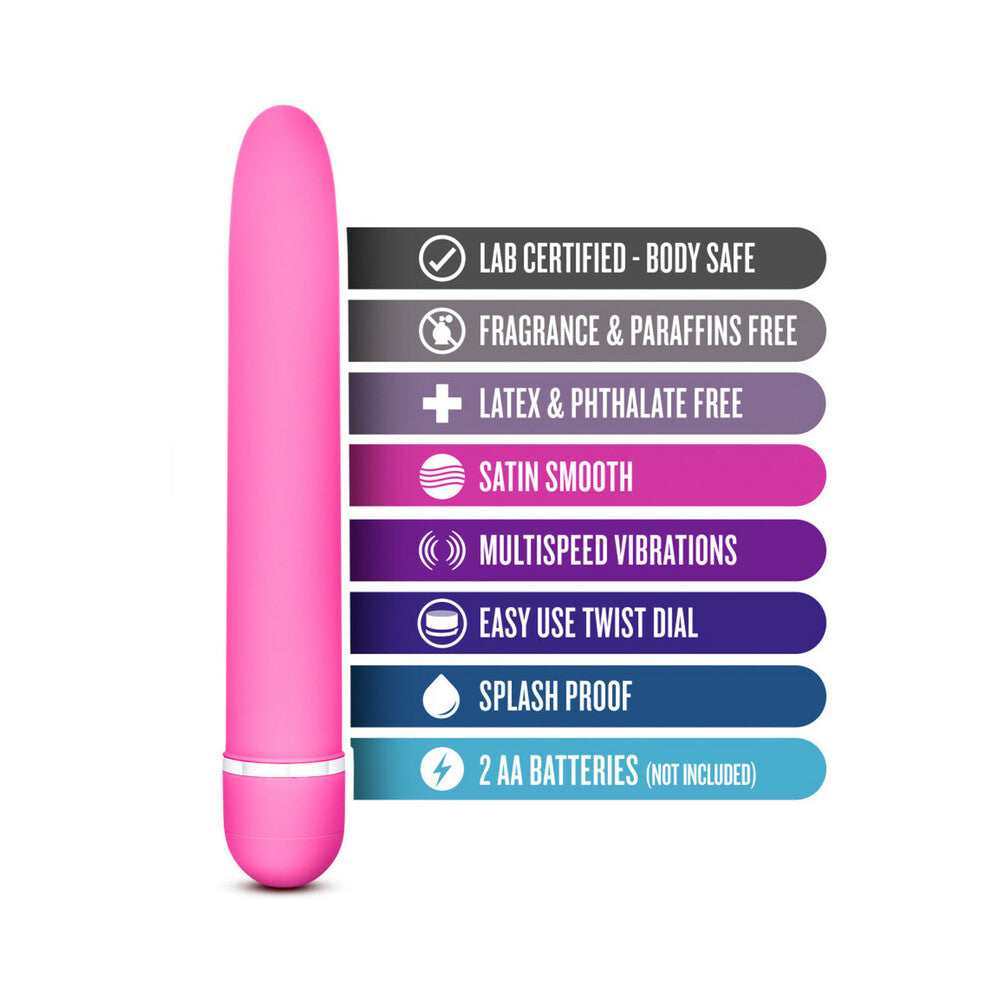 Rose Luxuriate Classic Slimline Vibrator Pink