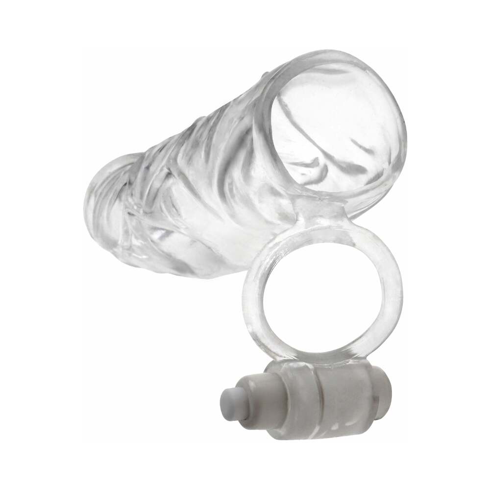 Fantasy X-tensions Vibrating Super Sleeve 1 in. Extension With Ball Strap Clear