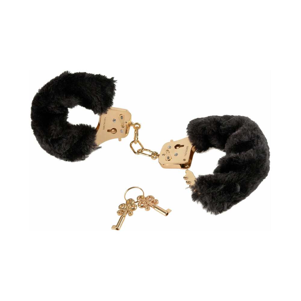 FF Gold Deluxe Furry Cuffs Black/Gold