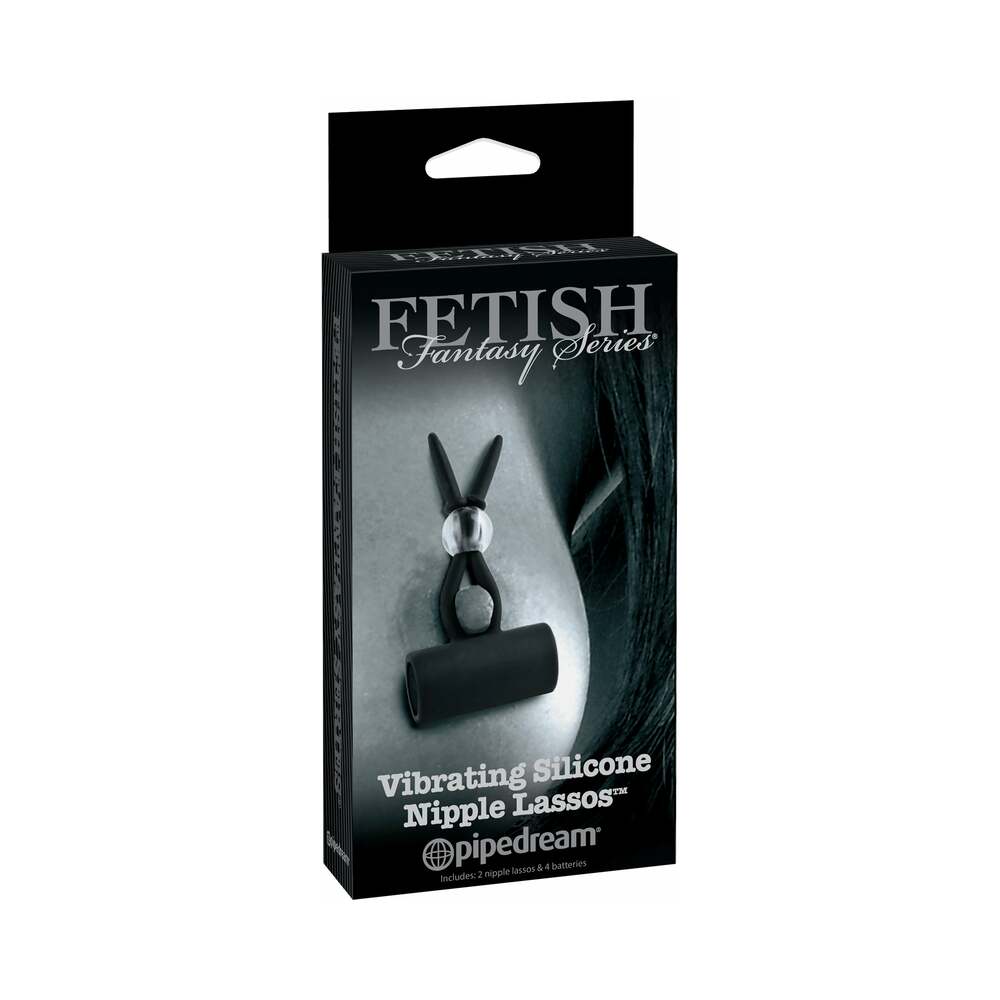 Pipedream Fetish Fantasy Series Limited Edition Vibrating Silicone Nipple Lassos Black