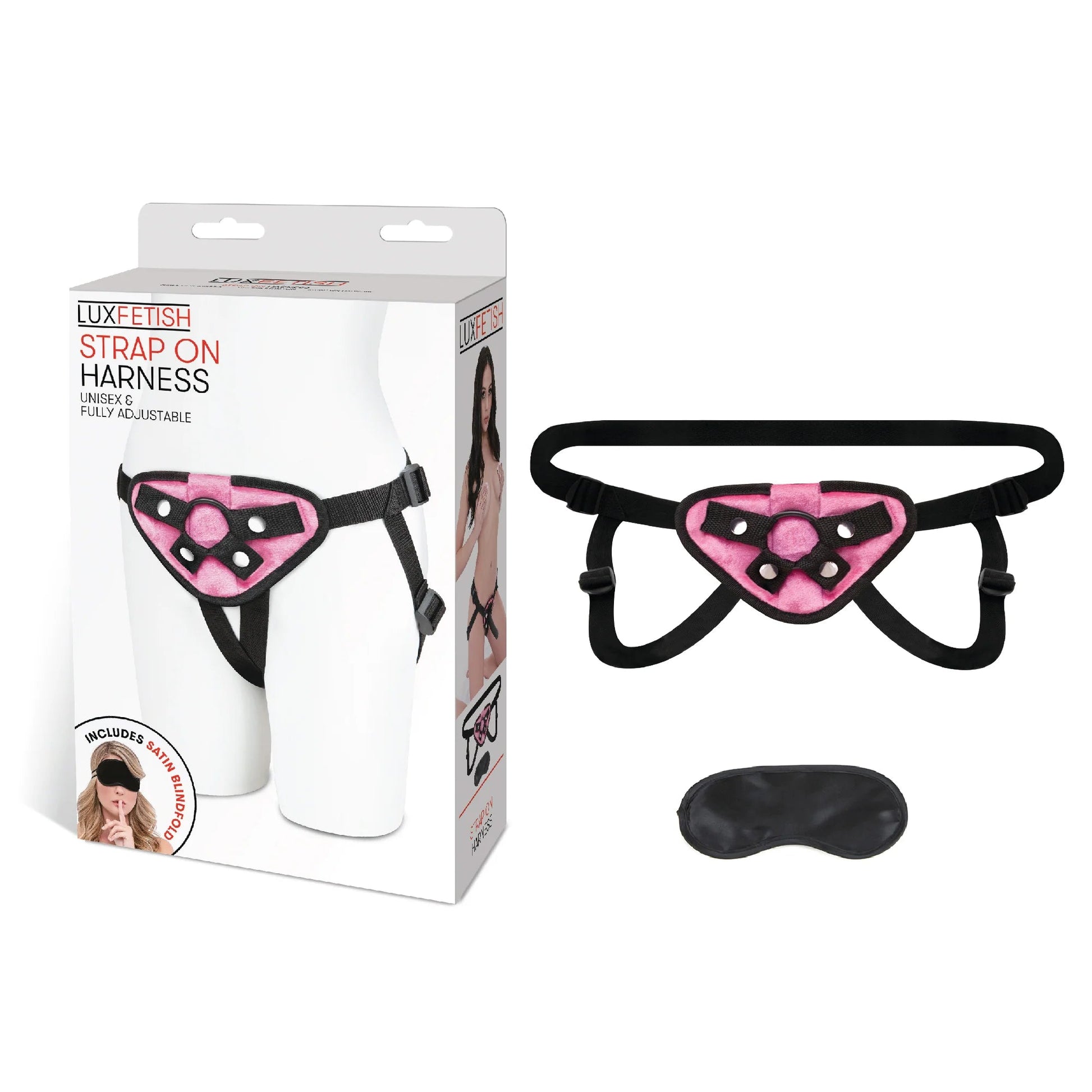 Lux Fetish Neoprene Strap-On Harness Pink