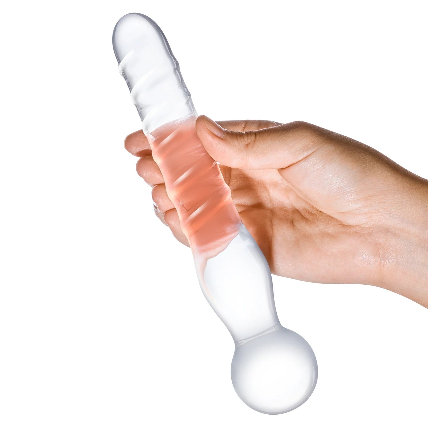 Glas 8in Joystick Clear Glass Dildo