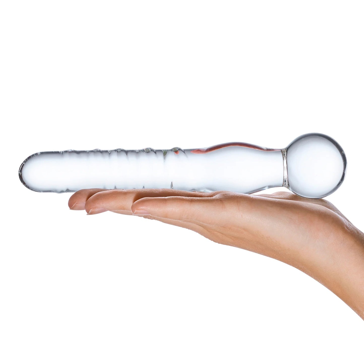 Glas 8in Joystick Clear Glass Dildo