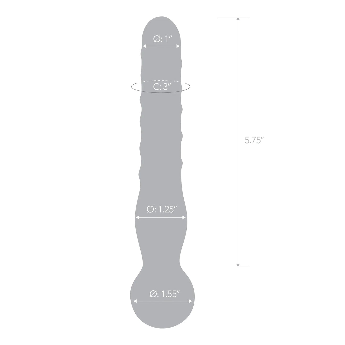 Glas 8in Joystick Clear Glass Dildo