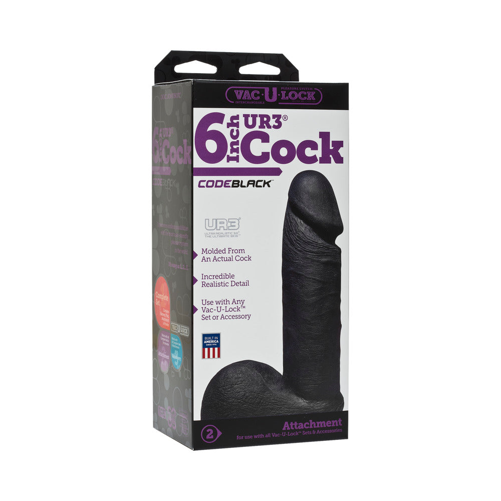 Vac-U-Lock - ULTRASKYN 6in Realistic Cock CODEBLACK