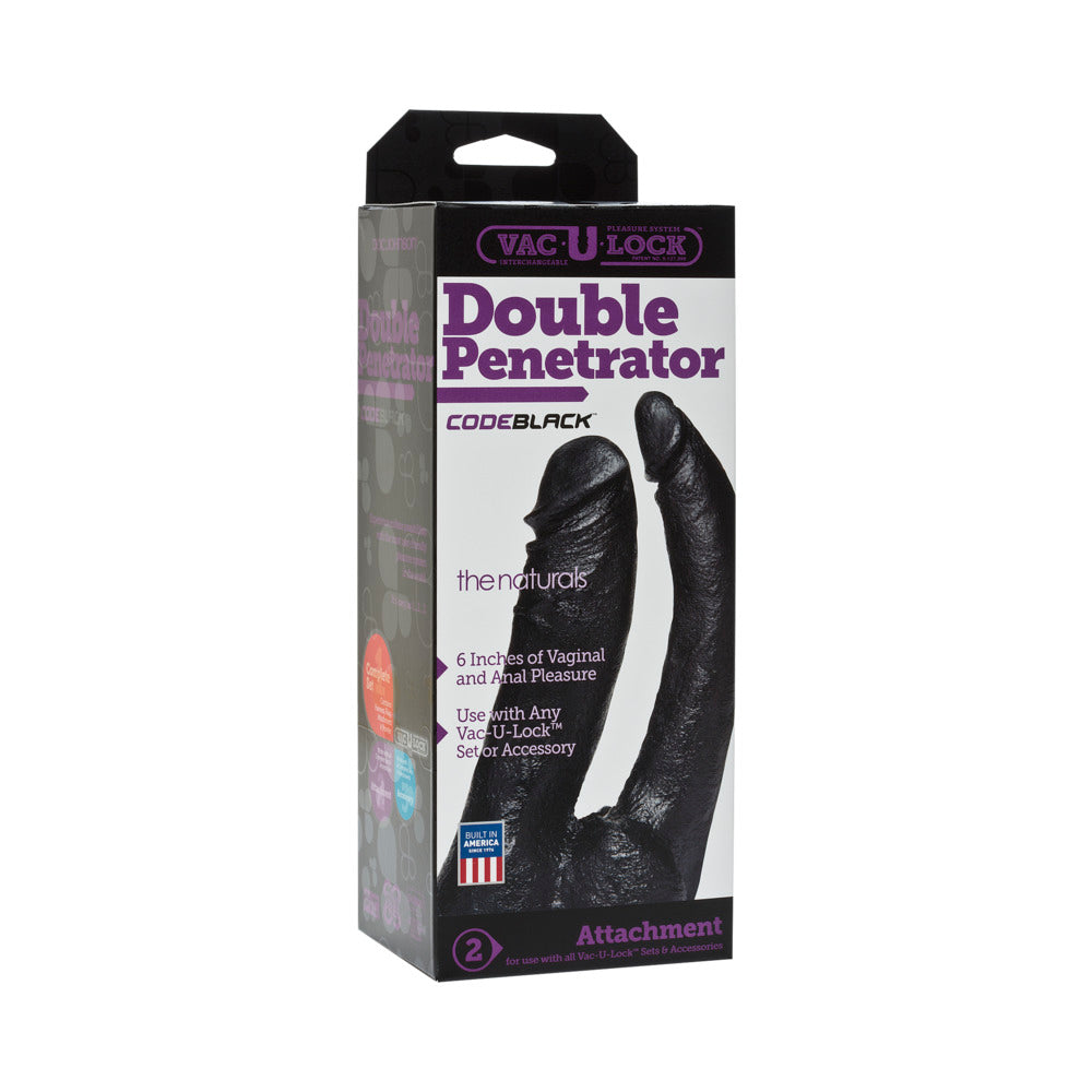 Vac-U-Lock - Double Penetrator - The Naturals CODEBLACK