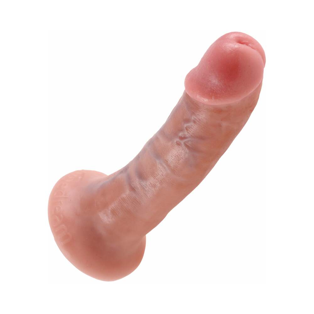 King Cock 6 in. Cock Realistic Dildo With Suction Cup Beige