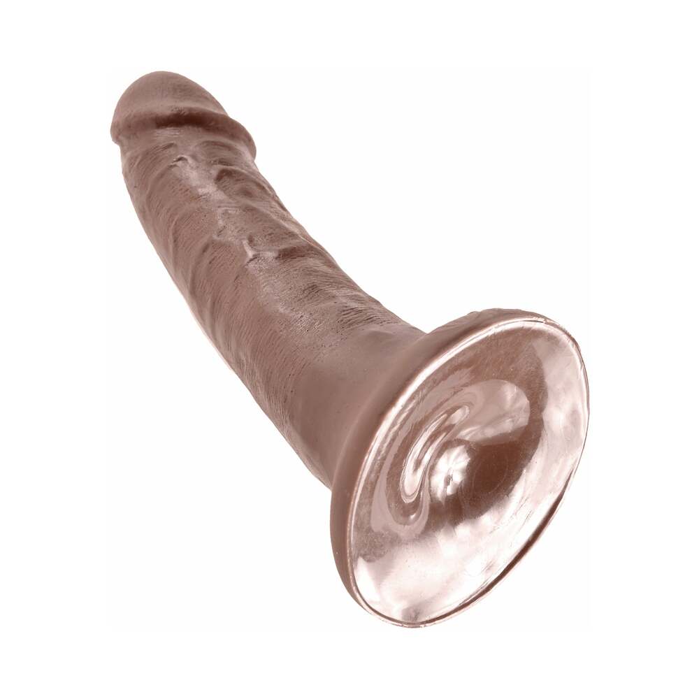 King Cock 6 in. Cock Realistic Dildo With Suction Cup Brown