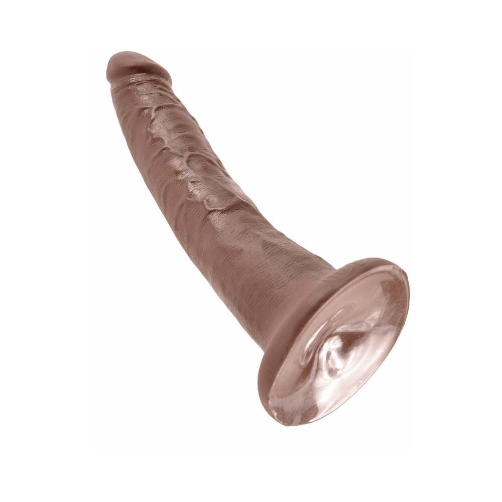 King Cock 7 in. Cock Realistic Dildo With Suction Cup Brown
