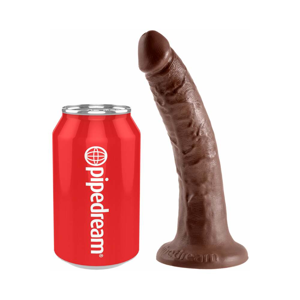 King Cock 7 in. Cock Realistic Dildo With Suction Cup Brown