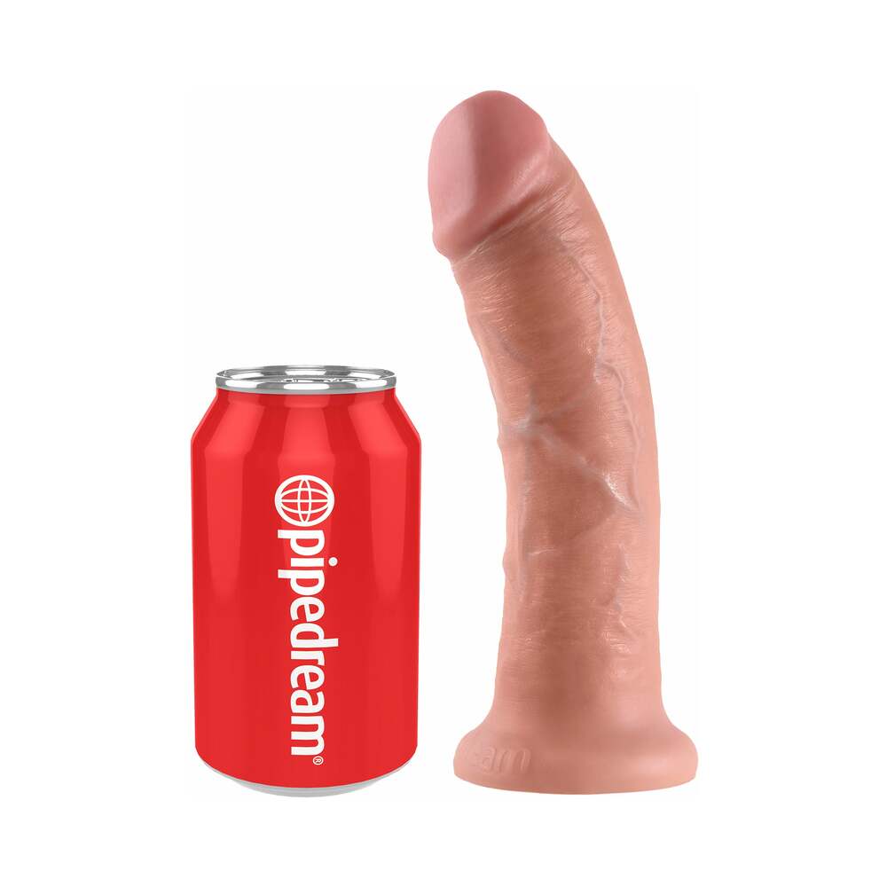 King Cock 8 in. Cock Realistic Dildo With Suction Cup Beige
