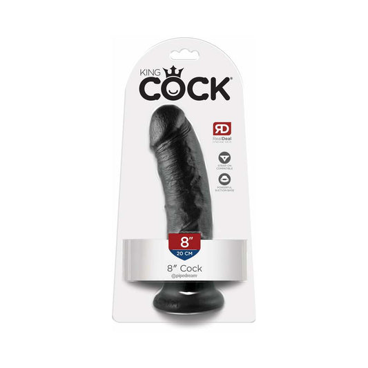 Pipedream King Cock 8 in. Cock Realistic Dildo With Suction Cup Black