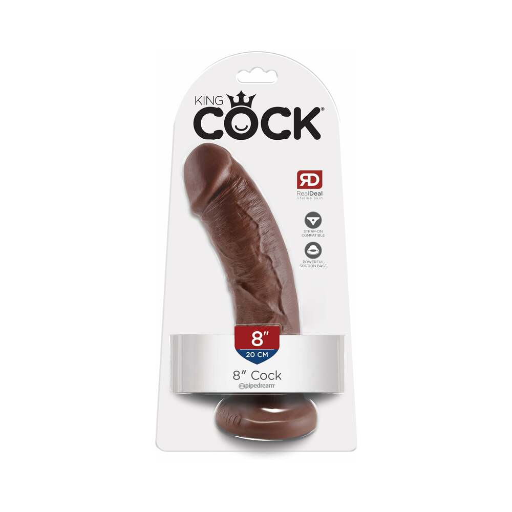 Pipedream King Cock 8 in. Cock Realistic Dildo With Suction Cup Brown