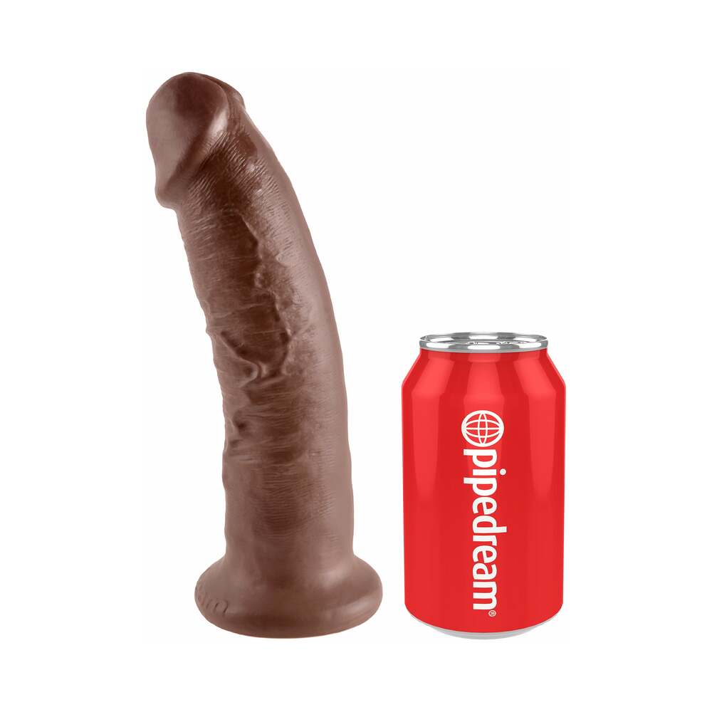 King Cock 9 in. Cock Realistic Dildo With Suction Cup Brown