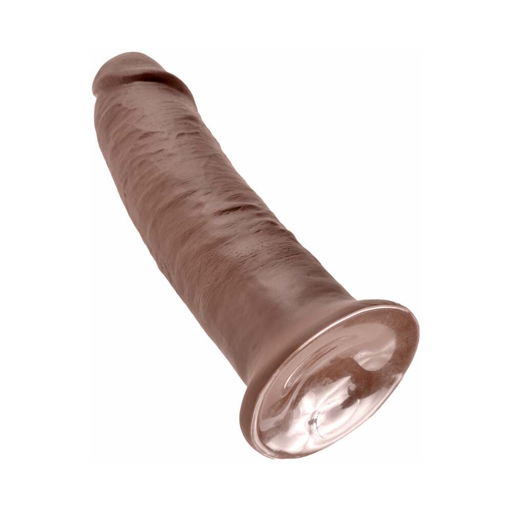 King Cock 10 in. Cock Realistic Dildo With Suction Cup Brown