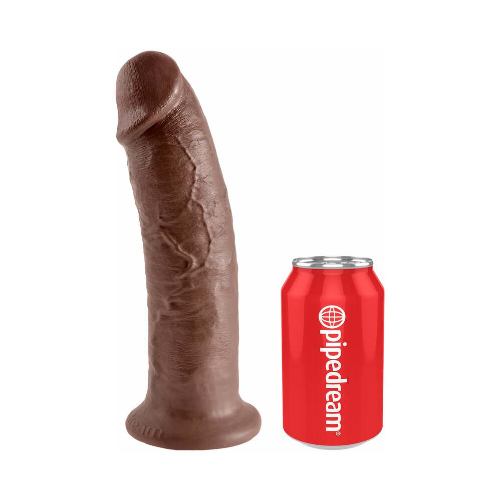 King Cock 10 in. Cock Realistic Dildo With Suction Cup Brown