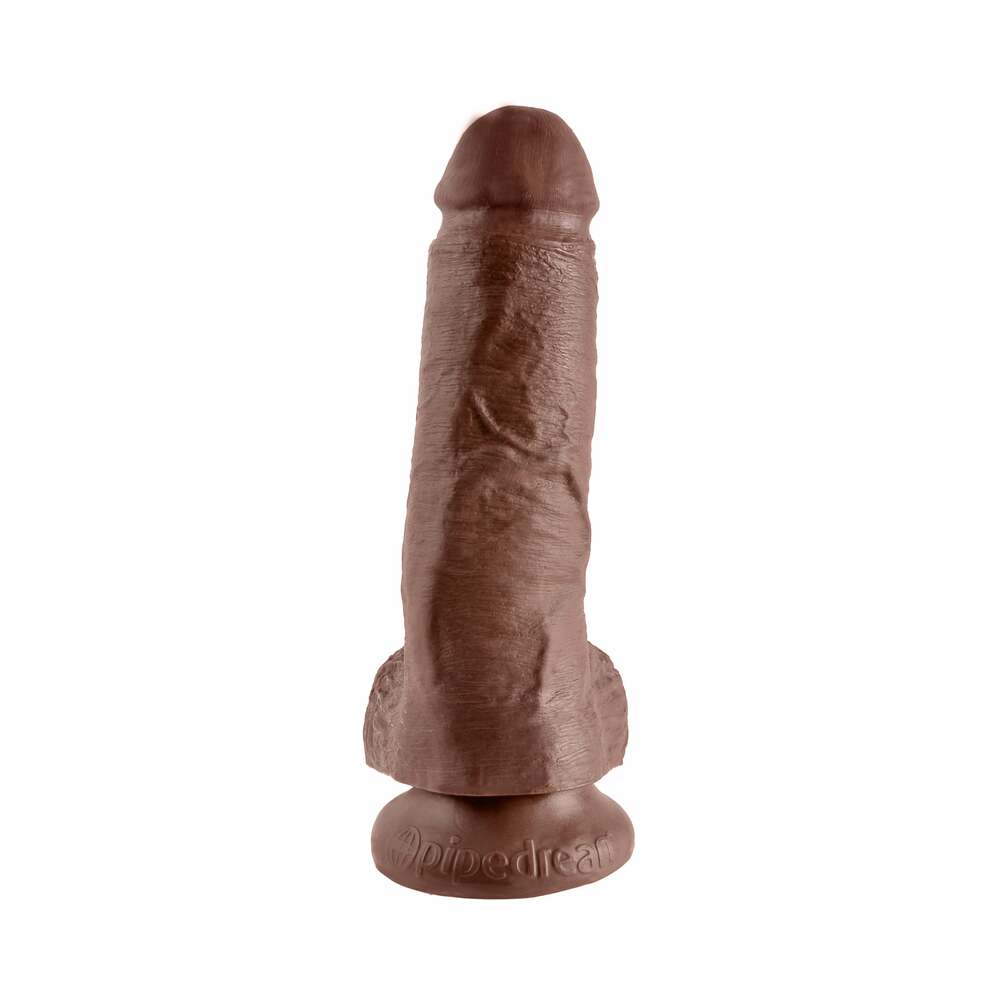 King Cock 8in Cock w/ Balls Brown