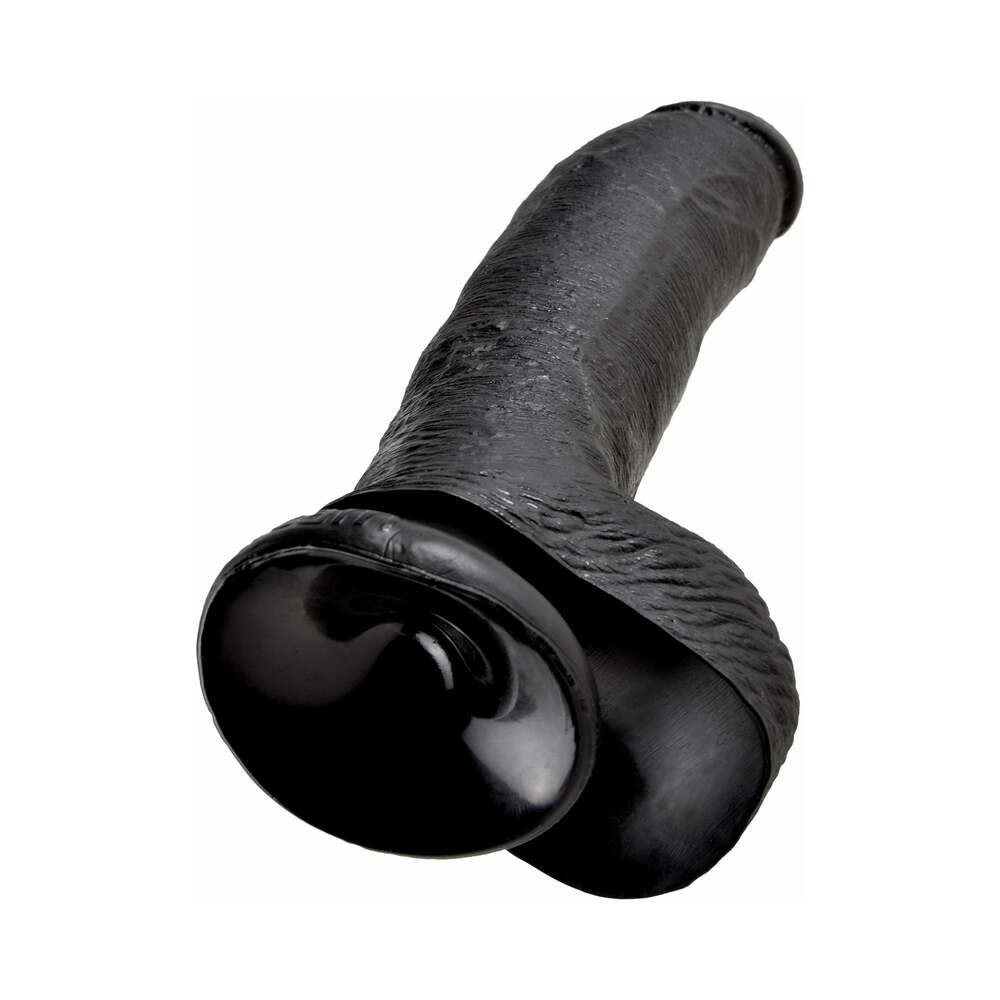 King Cock 9in Cock w/ Balls Black