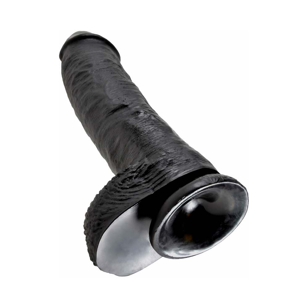 King Cock 10in Cock w/ Balls Black