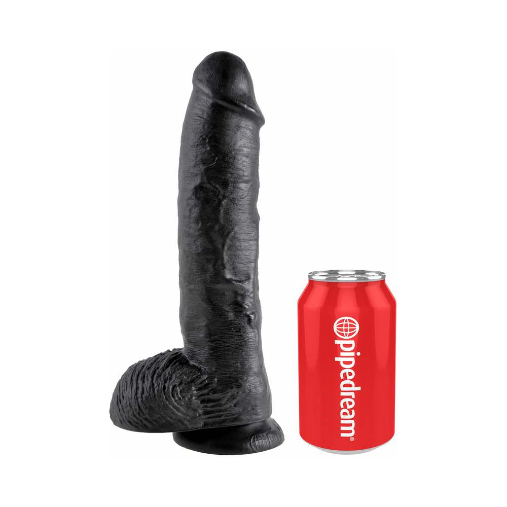 King Cock 10in Cock w/ Balls Black