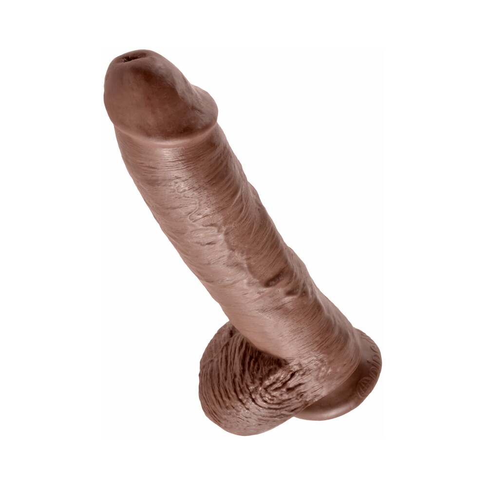 King Cock 10in Cock w/ Balls Brown