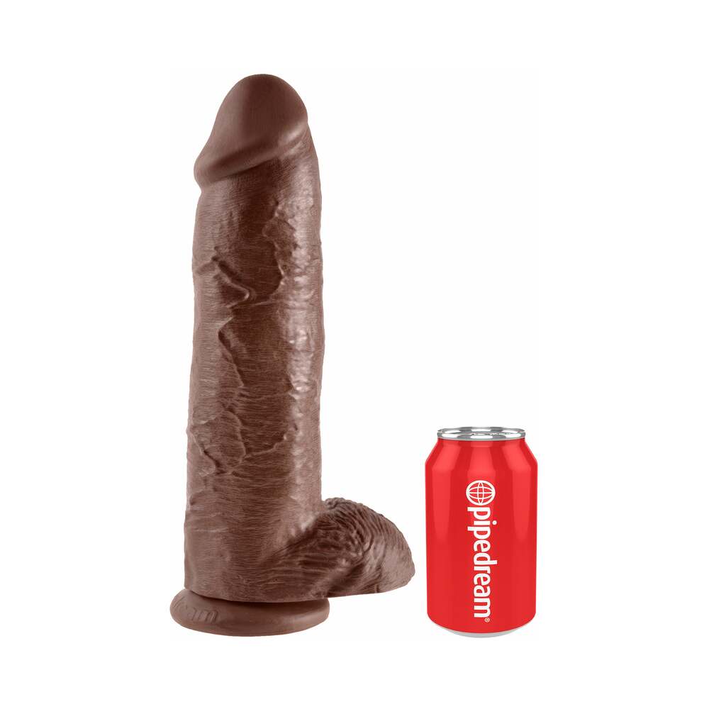 King Cock 12in Cock w/ Balls Brown